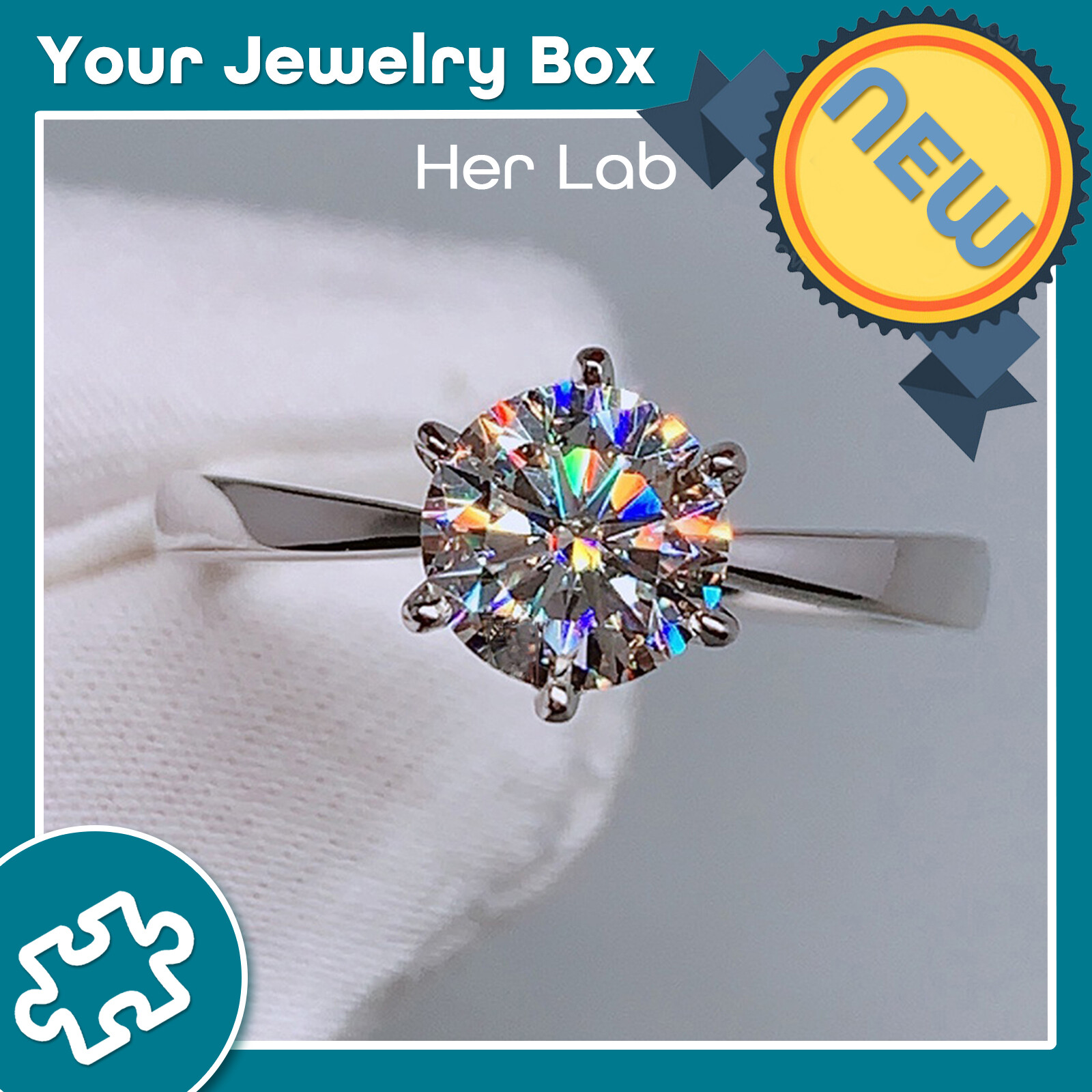 Her Lab Jewelry | Genuine Moissanite PT950 Platinum Ring with GRA Report DovEggs 1-5 Carat Fine Jewelry Platinum Setting,Original 100% Via Diamond Selector. Customizable， Engraving service provided，Please contact customer serive agent ราคา 7,698 บาท*ส่งฟรี