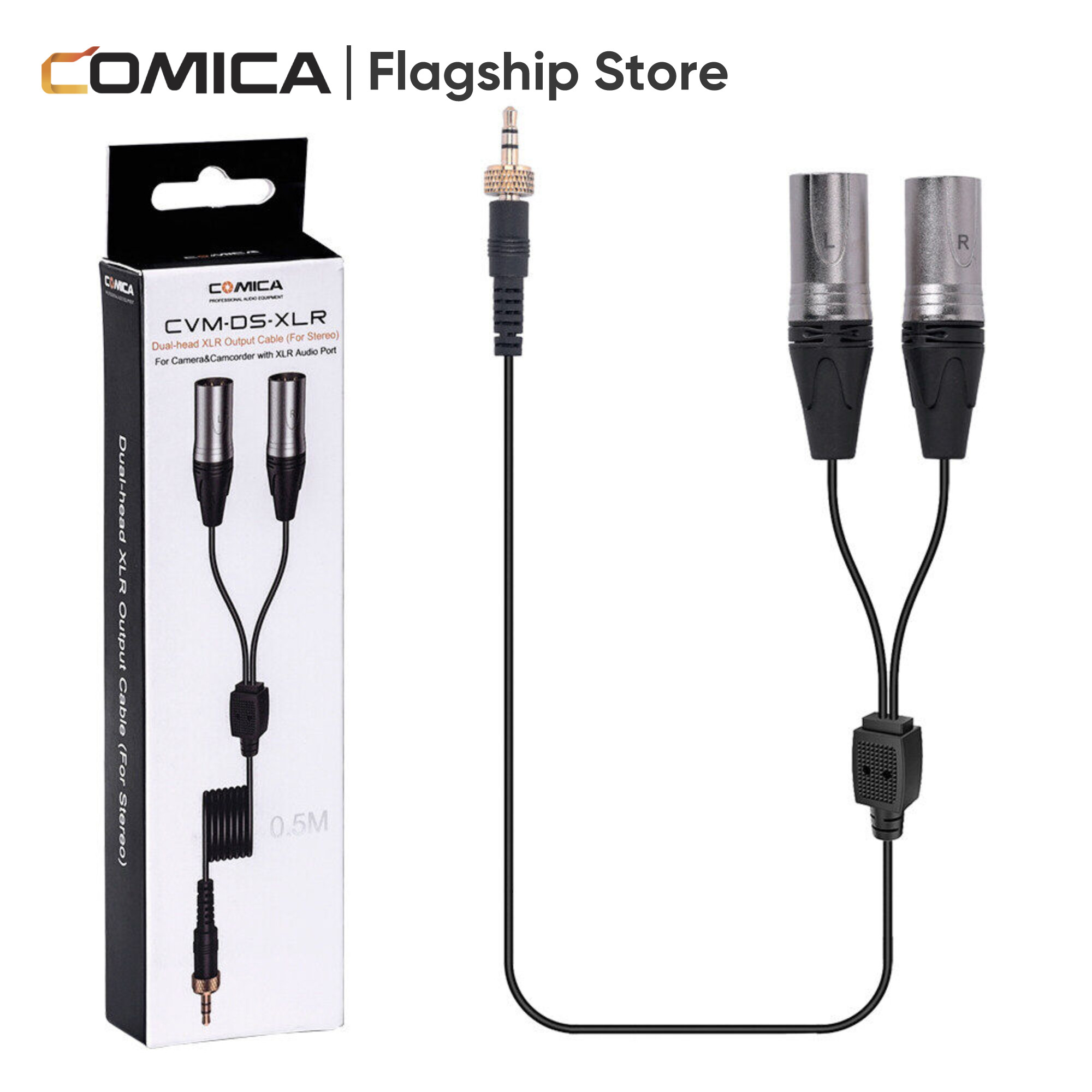 Comica CVM-DS-XLR hai đầu XLR Cáp đầu ra 3.5mm TRS đực sang đôi XLR nam âm thanh stereo Cáp đầu ra cho máy quay cho âm thanh nổi, cho comica, saramonic 1 kích hoạt 2 mic với đầu ra âm thanh 3.5mm