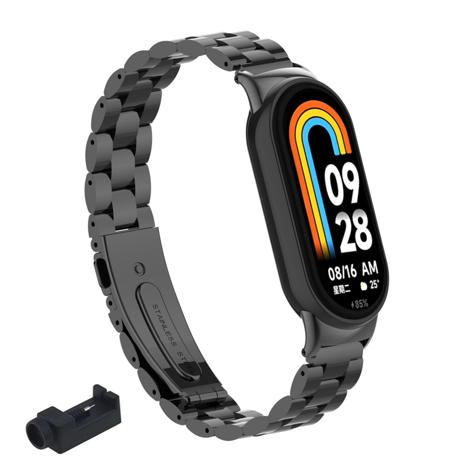 Dây đeo kim loại cho Xiaomi Mi Band 8 kim loại dây đeo bằng thép không gỉ vỏ kim loại cho mi band 8 