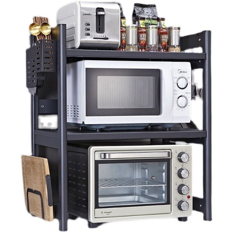 Gambar Kitchen mesa of microwave oven shelf desktop receive frame double oven rack scalable storage shelf to the ground