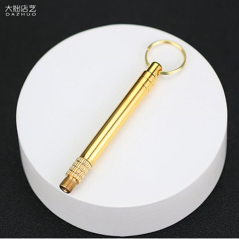 Kim Loại Đồng Nguyên Chất Ốc Vít Nhất Thể Sáng Tạo Tăm Xỉa Răng Xách Tay Móc Chìa Khóa Móc Treo Đa Chức Năng Dĩa Ăn Trái Cây