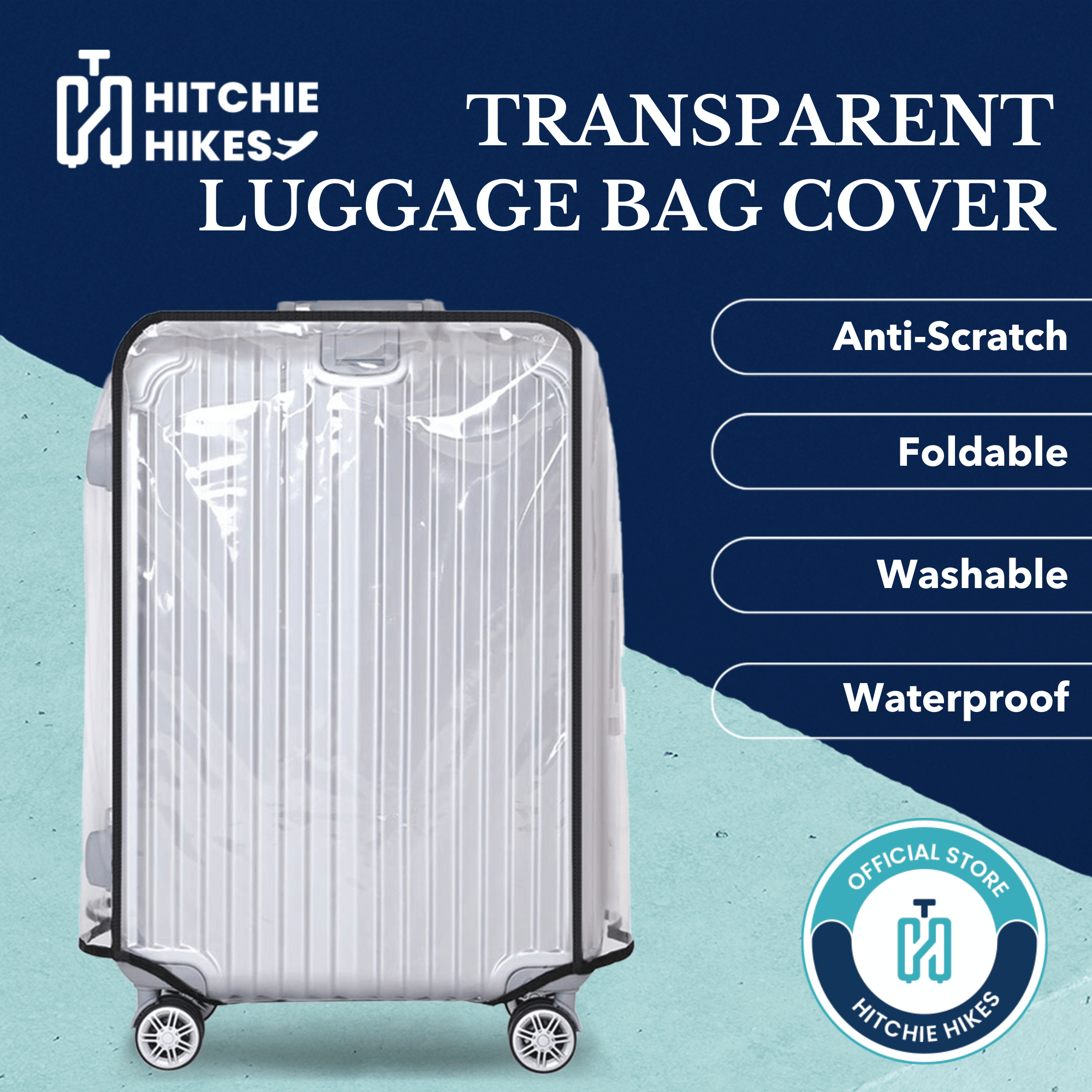 Durable Travel Waterproof/Transparent Clear PVC Luggage Cover Suitcase