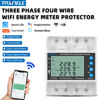 TUYA WiFi Smart Circuit Breaker 380V  3 Phase 4 Wire Over Under Voltage Protector Relay Energy Power kWh Bidirectional Meter 80A