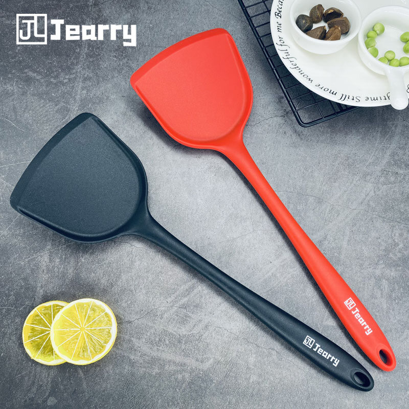 Gambar Jearry Silicone Handle Spatula Heat Resistant Food Grade Silicone Kitchen Utensils
