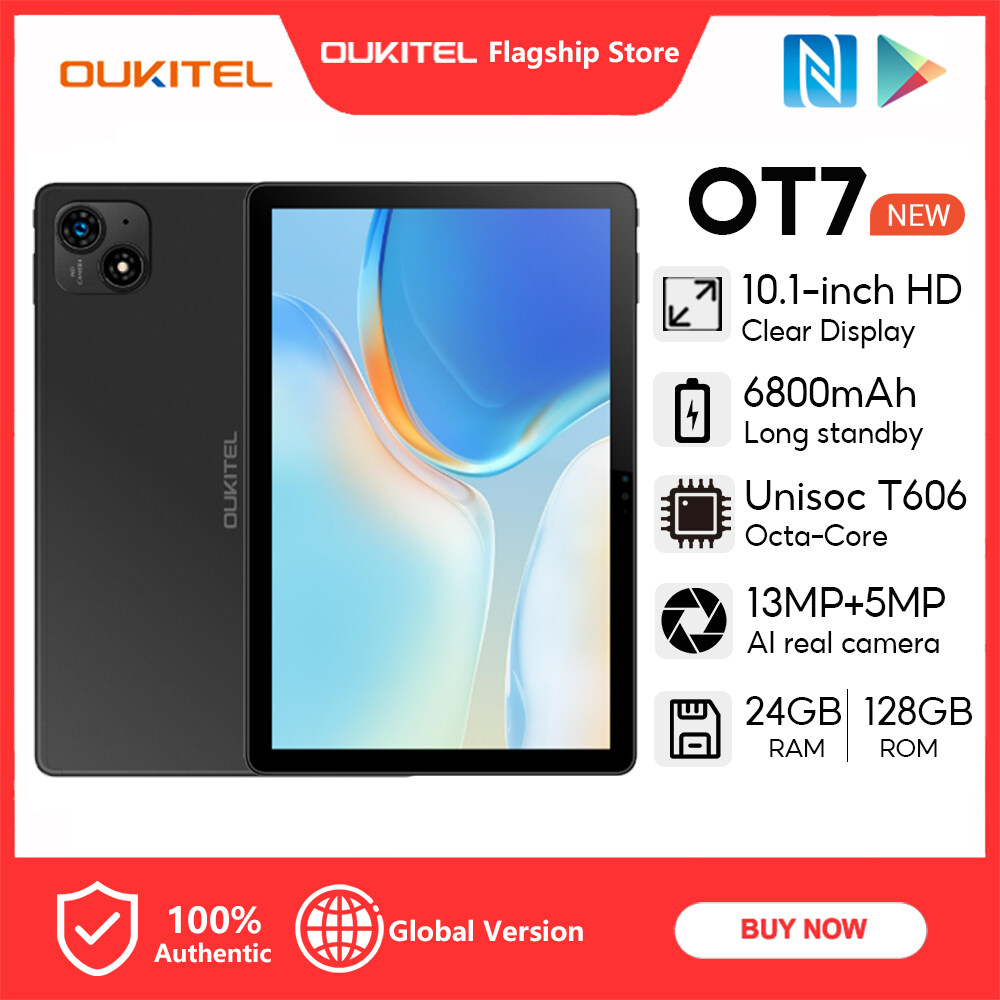 [LOCAL STOCK] OUKITEL OT7 24GB+128GB Dual SIM Ultra-thin Tablets 10.1" HD Display 6800mAh Long Standby Time 3.5mm headphone jack Comes with a complimentary shell ราคา 3,259 บาท*ส่งฟรี
