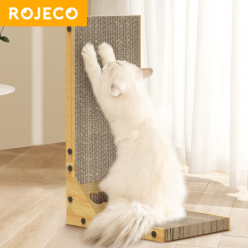Rojeco tấm cho mèo cào với bóng L hình dạng đồ chơi cho mèo cào Hội Đồng Quản Trị