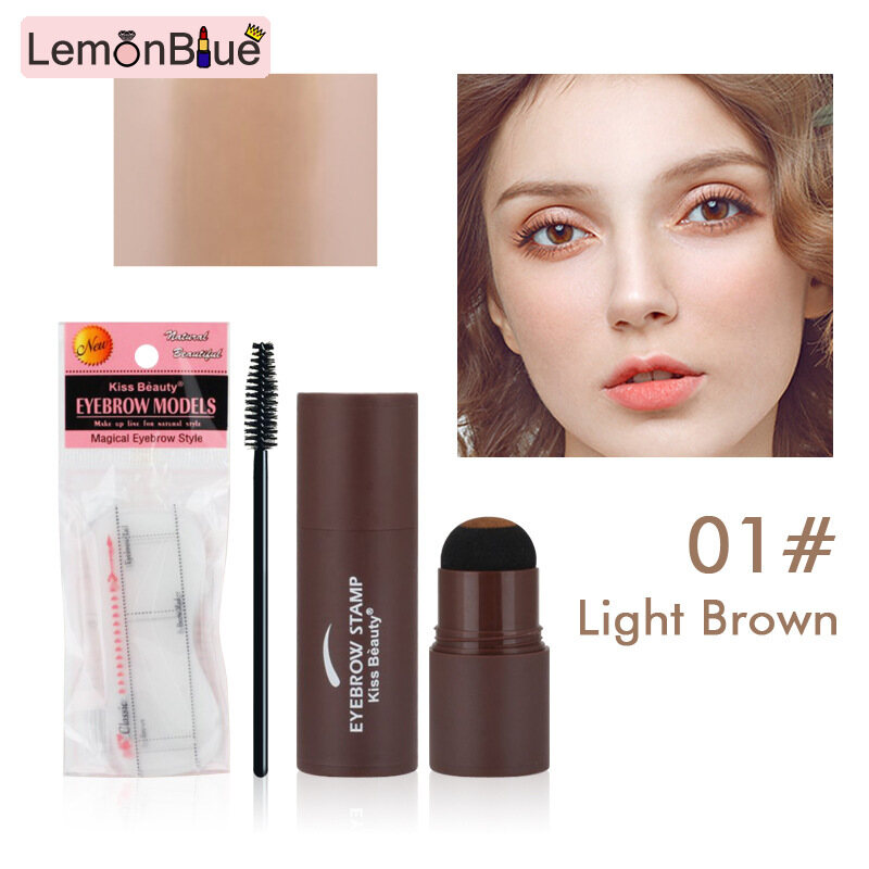 Gambar Eyebrow Stamp Kit with Eyebrow Stencil Reusable Makeup Brow Powder Eyebrow Stamp Eyebrow Stamp Kit Waterproof Reusable for Brow Shaping Makeup Set with Eyebrow Stencil Makeup Brow Powder Eyebrow Stamp