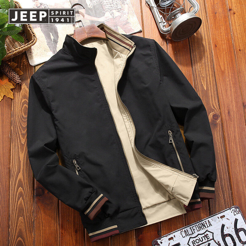 Áo Khoác JEEP SPIRIT Trang Phục Thường Ngày Thu Đông Cho Nam Áo Khoác Mùa Thu Hai Mặt Có Cổ Cho Nam