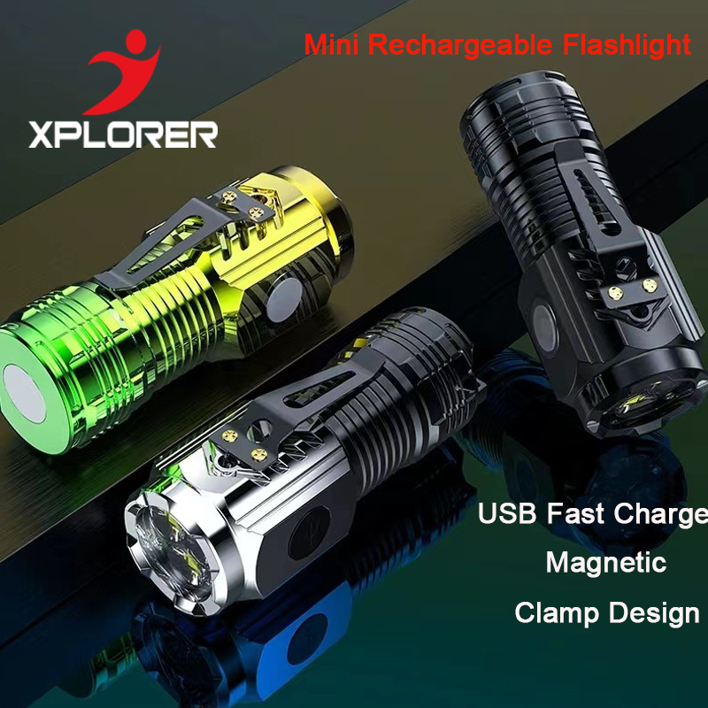 Đèn pin có thể sạc qua USB lumens cao siêu sáng đèn pin mini hộ gia đình đèn khẩn cấp LED Sạc Nhanh Cắm Trại Đi Bộ Đường Dài đèn khẩn cấp mạnh độ sáng cao Đèn Spotlight tìm kiếm di động nhẹ