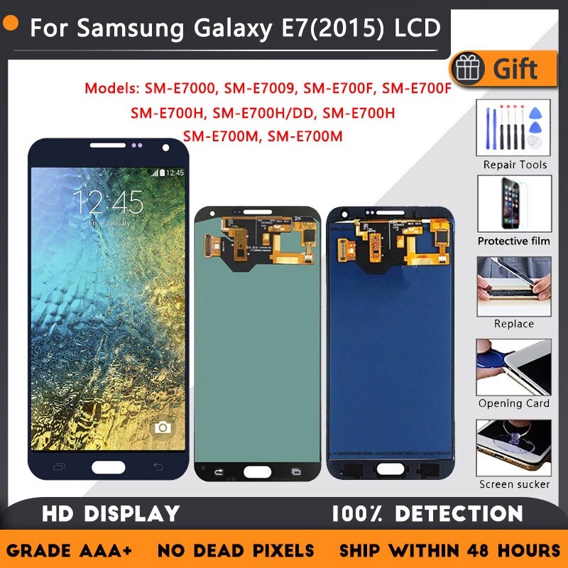 Màn hình amoled 5.5 'cho samsung galaxy e7 2015 màn hình lcd e700 e7000 e7009 e700f e700h bộ lắp ráp màn hình cảm ứng số hóa lcd