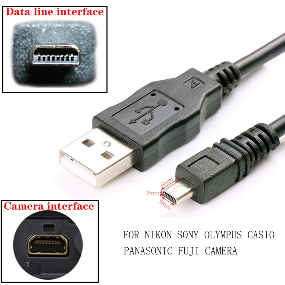 Cáp dữ liệu usb máy ảnh kỹ thuật số uc-e6 mini 8 pin coolpix olympus 1m 1.5m