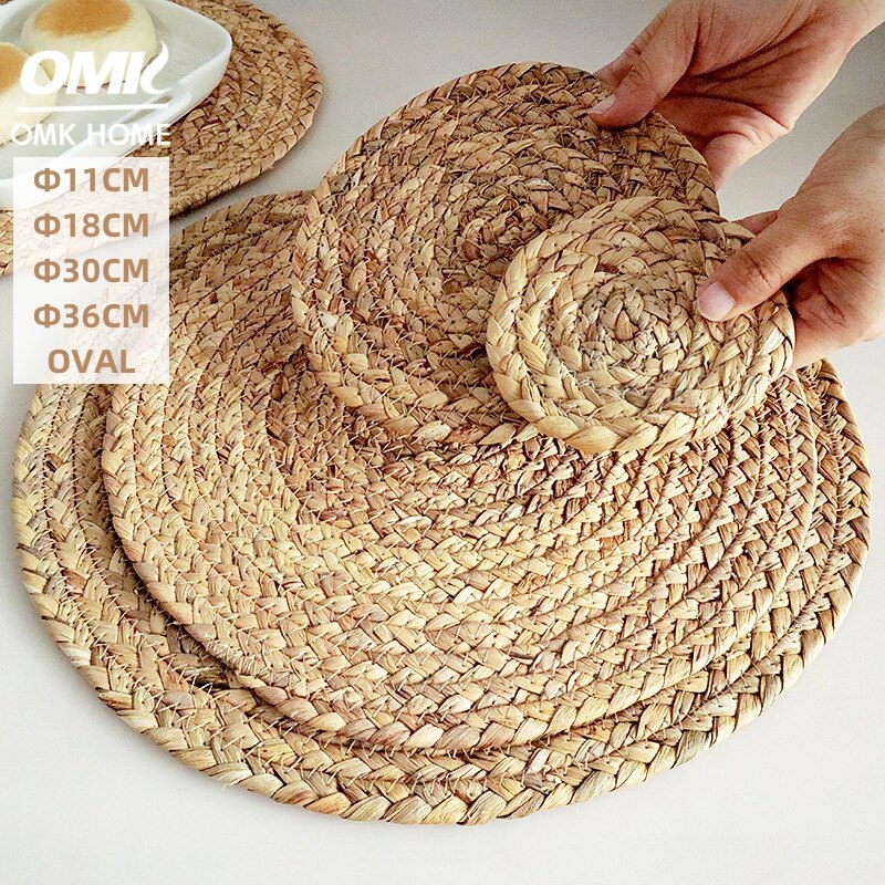 OMK American style placemats for dining table linen hand woven placemats & Coasters ราคา 34 บาท*ส่งฟรี