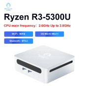 GenMachine Amd Ryzen 3 5300U Mini PC Windows11 4 Cores 8 Threads WIFI6 BT5.2 DDR4 3200MHz 8/32GB Ram 256GB/2TB NVMe Ssd Support Three Screen 4K Display Mini Office Gaming Computer