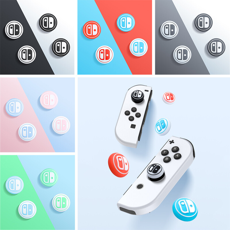 Disour 4 cái bọc cần điều khiển công tắc nút bọc cần điều khiển ngón tay cái cho nintendo switch oled lite ns joy-con phụ kiện trò chơi joycon switch