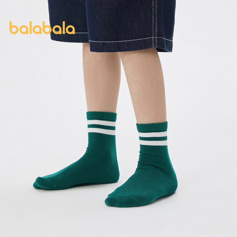 Balabala Children'S Socks Boys Girls Cotton Socks Toddler Kids Youth Student Mid Calf Socks Basic Versatile 5 Pack ราคา 167 บาท*ส่งฟรี