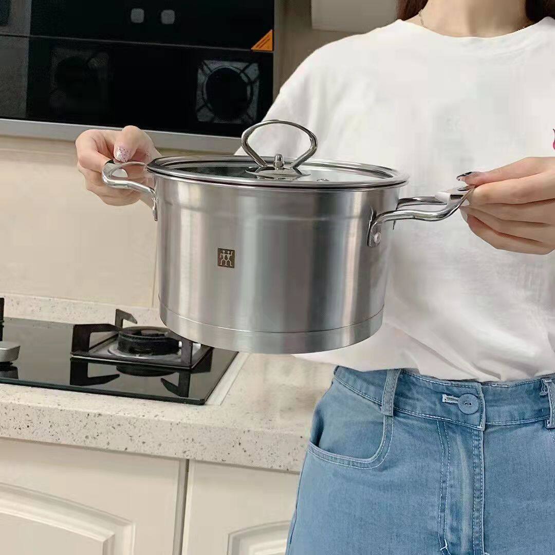 Gambar ZWILLING® TRUEFLOW Sigma Classic+304 Stainless Steel Cookware soup pot steamer gas stove pot Double ear soup pot 20cm
