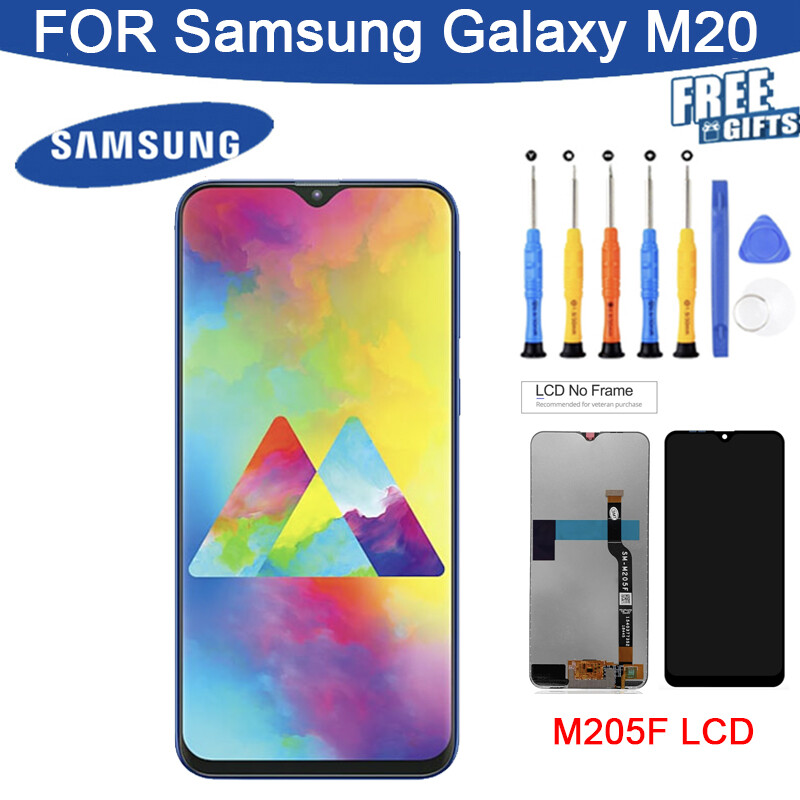 6.3 ''ban đầu m20 màn hình lcd cho samsung galaxy m20 2019 sm-m205 m205f m205g/ds màn hình lcd bộ linh kiện số của màn hình cảm ứng thay thế