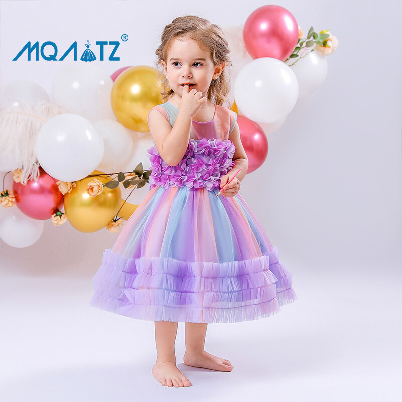 MQATZ Baby Girl 1st First Birthday Christening Dress kids Party Wedding