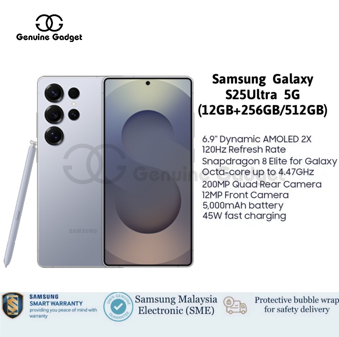 Samsung Galaxy S25 ULTRA 5G (S938) 12GB + 256GB/512GB 12 MONTHS WARRANTY BY SAMSUNG MALAYSIA ELECTRONICS (SME)