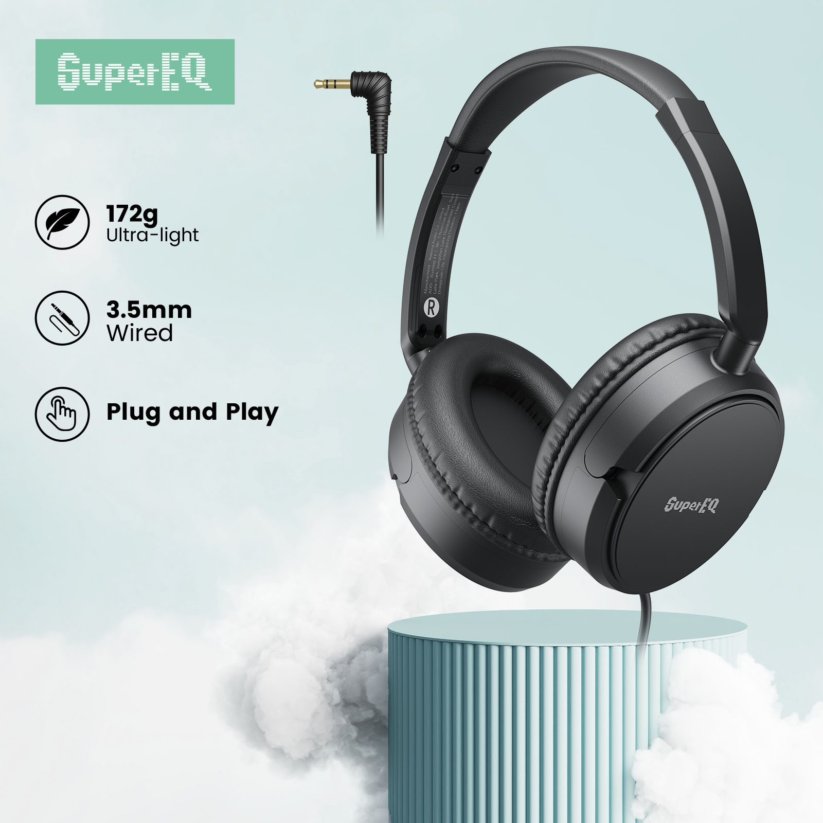 SuperEQ Y101 Over-Ear Headphones Ultra-light Stereo 3.5mm AUX Music Wired Headset 40mm Drivers for MP3/Computer/Cellphone ราคา 540 บาท*ส่งฟรี
