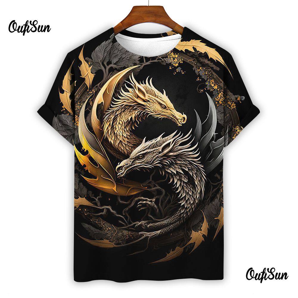 Year of the Dragon T-Shirt Men s Short Sleeve Top Fashionable Dragon