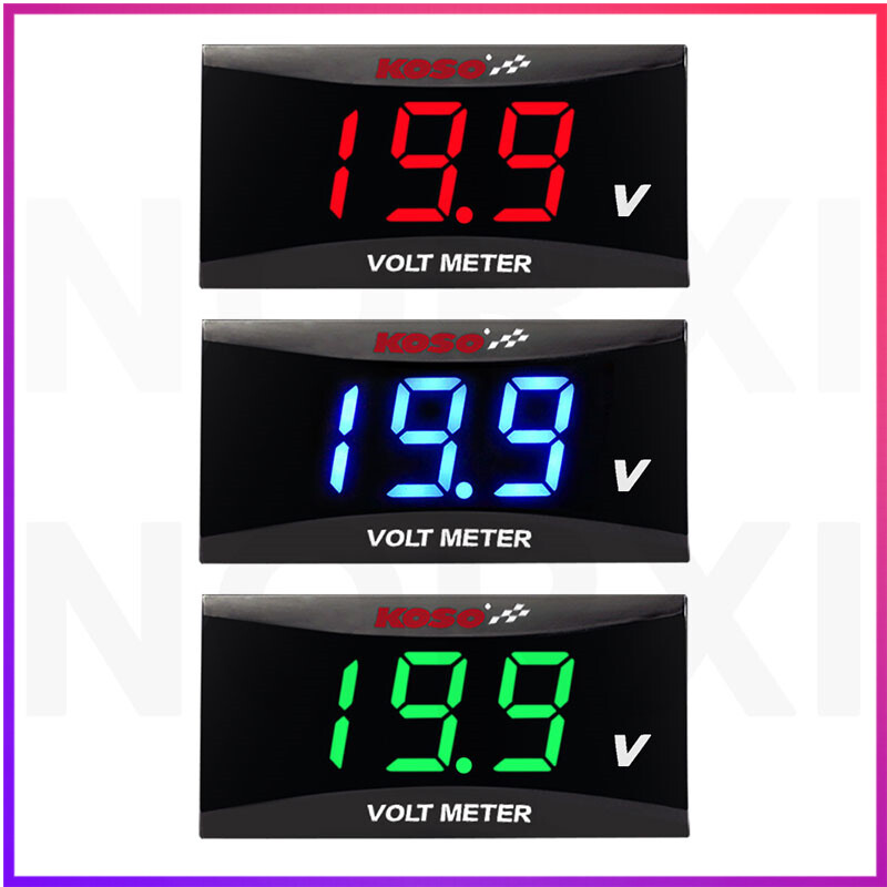 Koso vôn kế 12V-150V điện áp đa năng xe vôn kế xe máy Màn hình LED kỹ thuật số Volt Lam Lục Đỏ