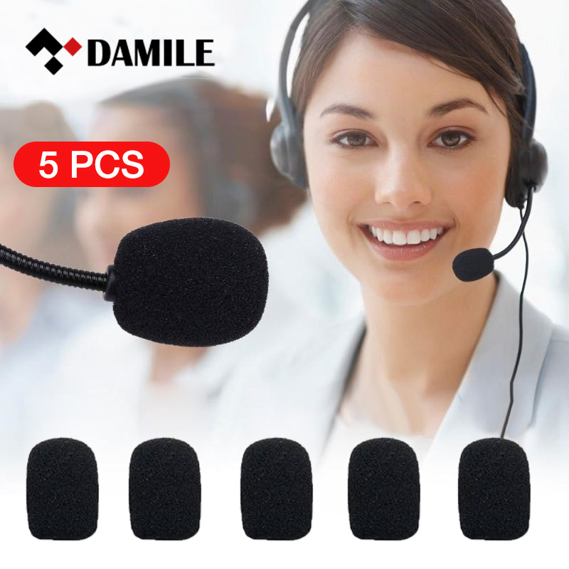 Damile 5 miếng/10 miếng/20 miếng bảo vệ điện thoại miếng bọc micrô xốp tai nghe chắn gió miếng bọt biển mini thay thế miếng bảo vệ mic màu đen miếng bọc xốp tai nghe thay thế miếng bọc xốp kính chắn gió cho mic zx01