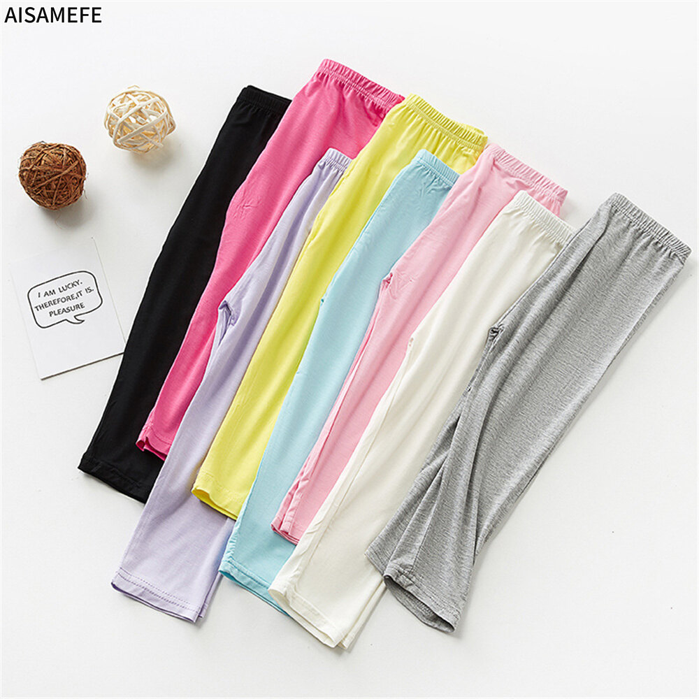 AISAMEFE 2022 Korean Version Summer Children Pants Cropped Pants Girls Leggings Children Pants Kids Leggings ราคา 158 บาท*ส่งฟรี