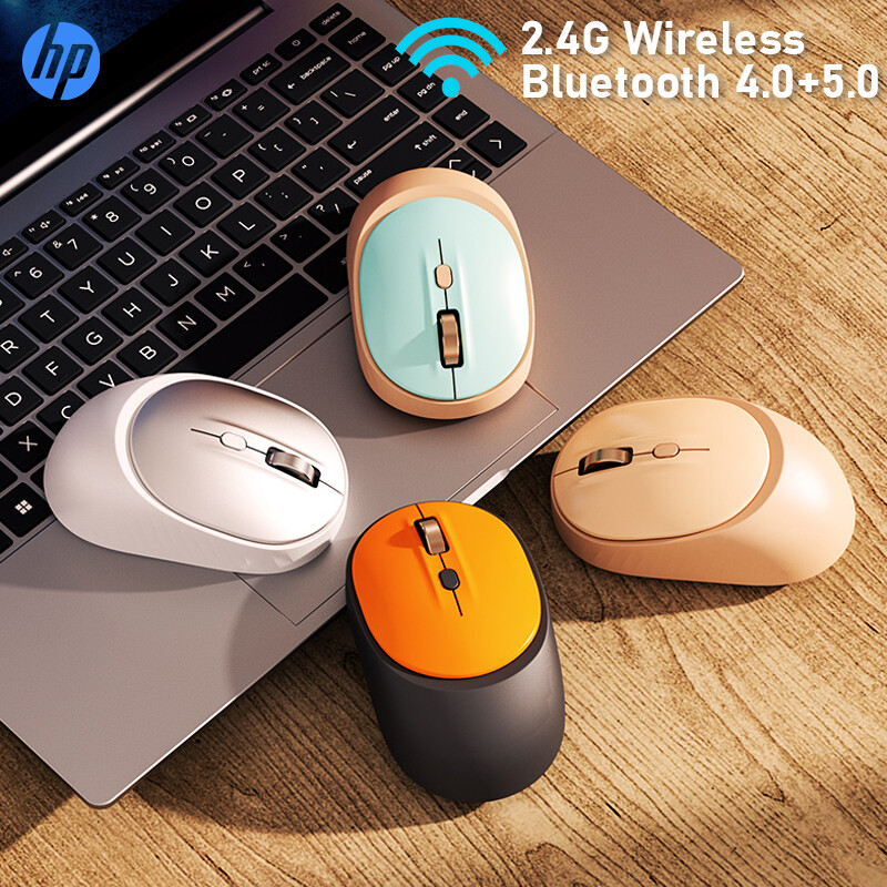 Hp chuột bluetooth không dây mute chế độ kép 800-1600dpi bluetooth 4.0 + 5.0 + 2.4g chuột không dây siêu dài tương thích lâu dài với mọi thiết bị