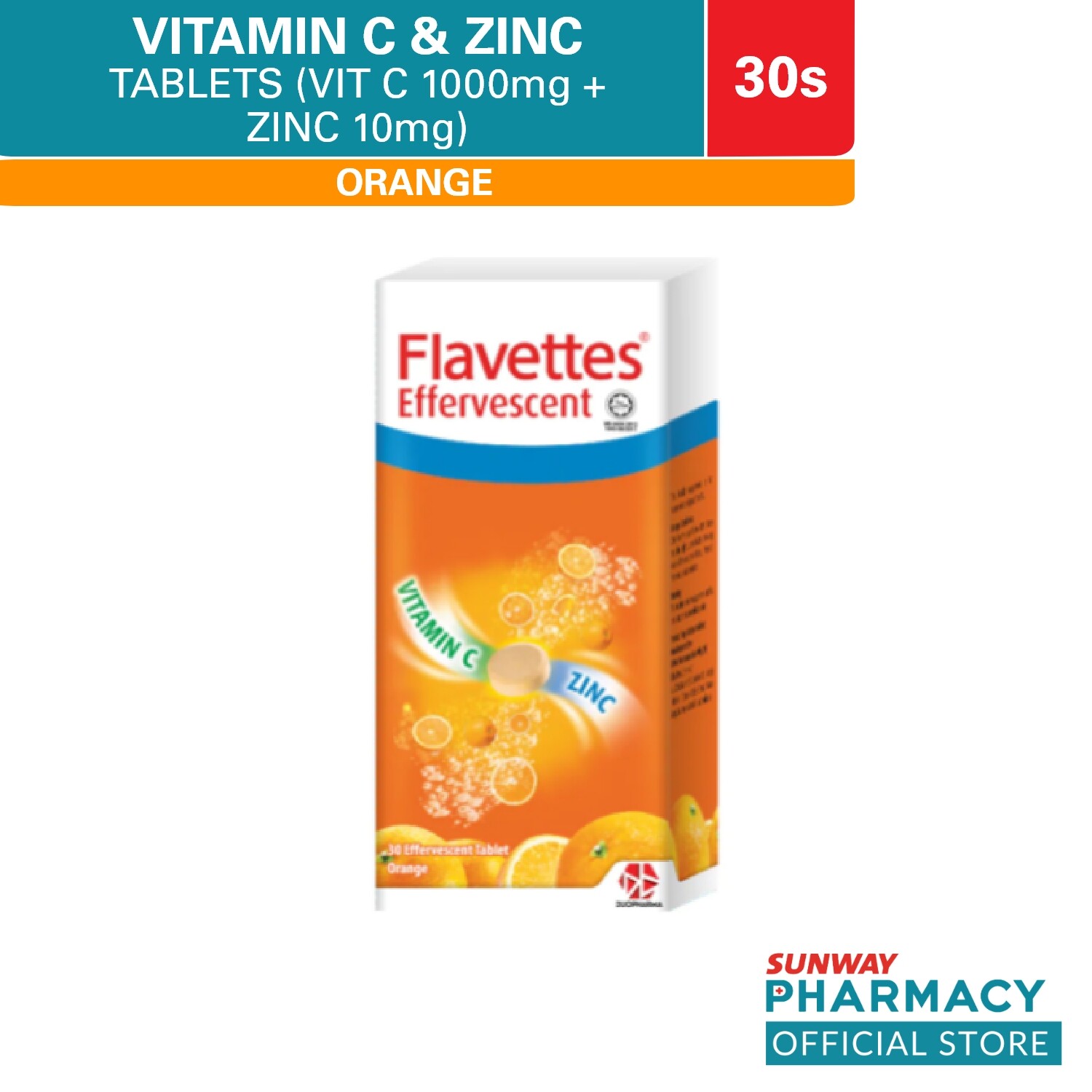 Sunway Pharmacy Flavettes Effervescent Vitamin C 1000mg Passion Fruit 30 S Lazada
