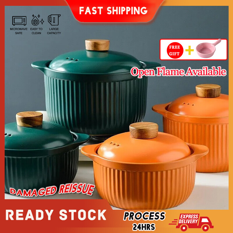 Gambar Casserole Heat resistant Ceramic Soup Pot Stew Pot Porridge Rice Cooker Heat resistant Open Fire Gas Gas Stove Dedicated