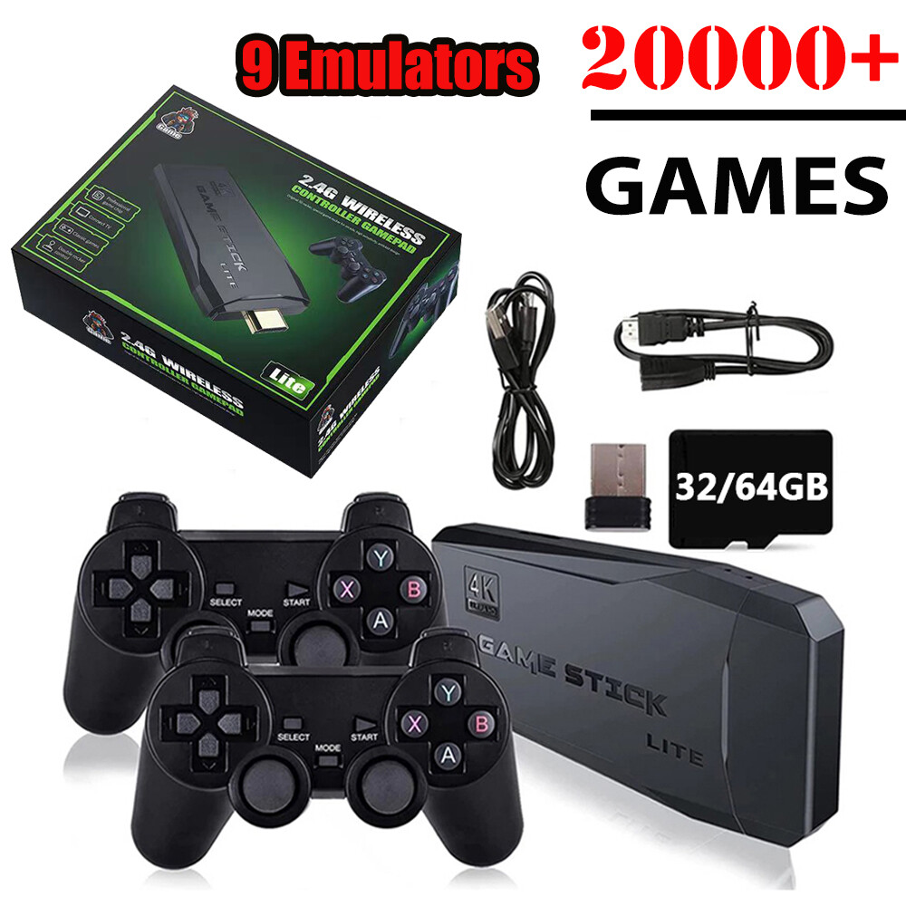 Tay cầm điều khiển game không dây bảng điều khiển trò chơi điện tử 4K tích hợp 20000 + Trò chơi 64G cầm tay cổ điển chuyên chơi game HD Trò chơi truyền hình