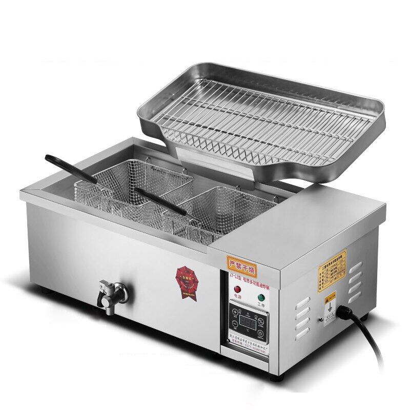 Gambar 220V Commercial Electric Fryer 12L Frying Machine French Fries Maker Fried Chicken Deep Fryer Grill