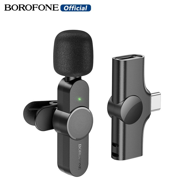 Borofonr bfk12 Lavalier không dây kỹ thuật số Micro IP/Type-C kỹ thuật số cắm cho ghi video livestream cho âm thanh di động video Lavalier mini không dây ve áo Micro