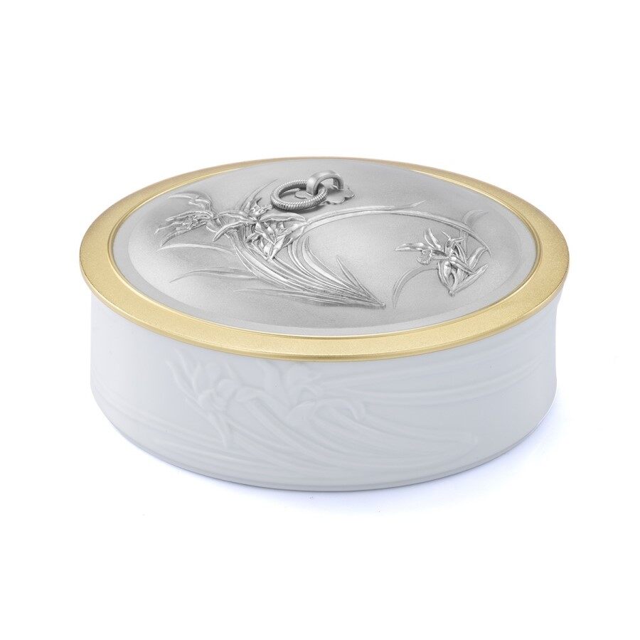 Gambar Royal Selangor Straits Expression Collection Pewter Orchid Lidded Serving Dish Gift