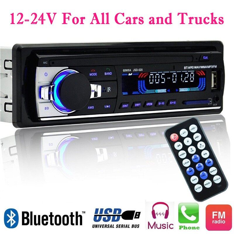 12V/24V autoradio Bluetooth Car Radio MP3 Player Stereo FM USB AUX Audio  Auto Electronics oto teypleri radio para carro dab 1din - Price history &  Review, AliExpress Seller - Shop928828 Store
