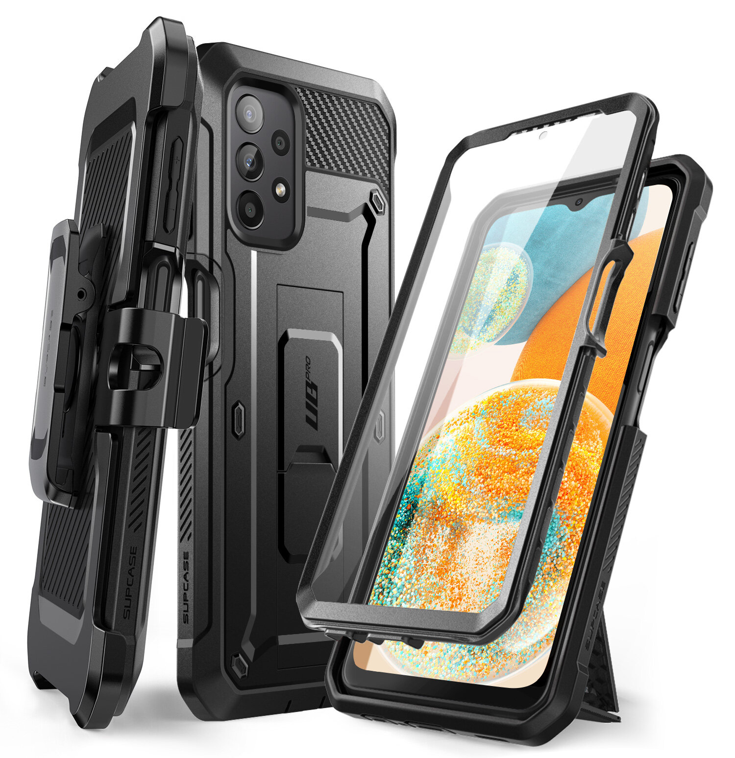 Supcase ốp unicorn beetle pro cho samsung galaxy a23 4g/5g , ốp có chân đế & kẹp thắt lưng gồ ghề toàn thân tích hợp bảo vệ màn hình