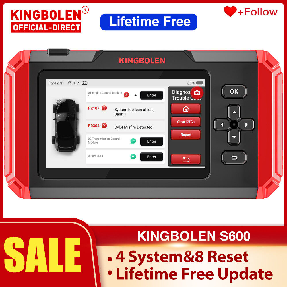 KINGBOLEN S600 4 systems Diagnostic Tools ABS SRS ECM TCM 8 Resets TPMS DPF Brake Resets OBD2 Scanner Lifetime Free Update ราคา 5,600 บาท*ส่งฟรี