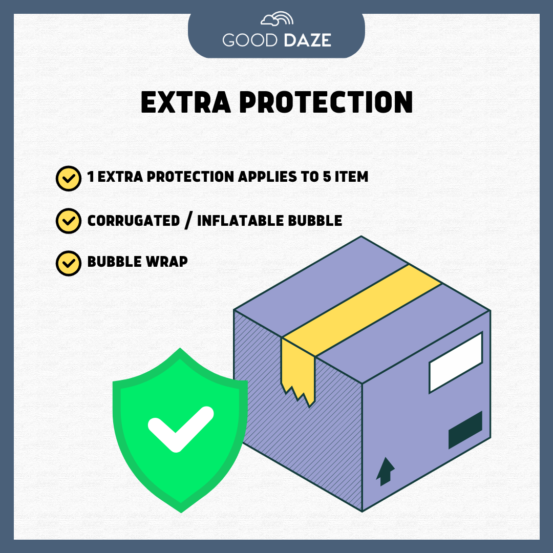【GOOD DAZE】Add-On Extra Protection for Purchase Items Harga  5 Ringgit*Penghantaran Percuma