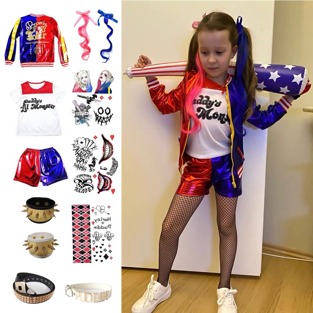 Kids Girls Harley Quinn Costumes 