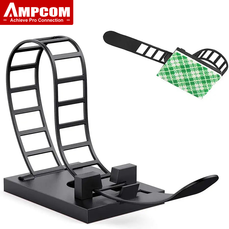 AMPCOM Adjustable Self-Adhesive Nylon Cable Tie mounts Cable Straps with Optional Screw Cord Clamps for wire management ราคา 170 บาท*ส่งฟรี