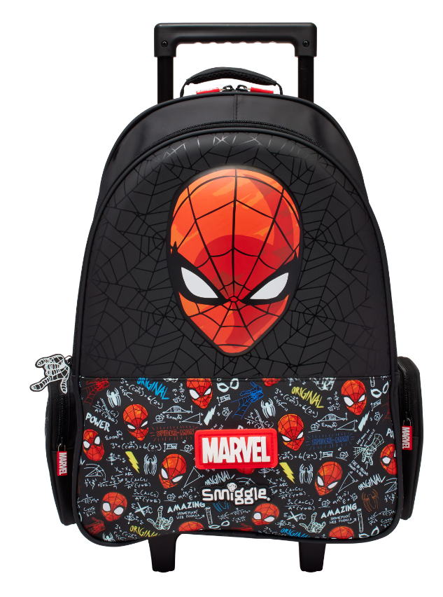 Smiggle Spider-Man Backpack Trolley With Light Up Wheels