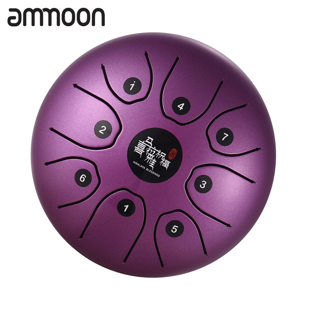 ammoon5.5 Inch Mini 8-Tone Steel Tongue Drum C Key Percussion Instrument
