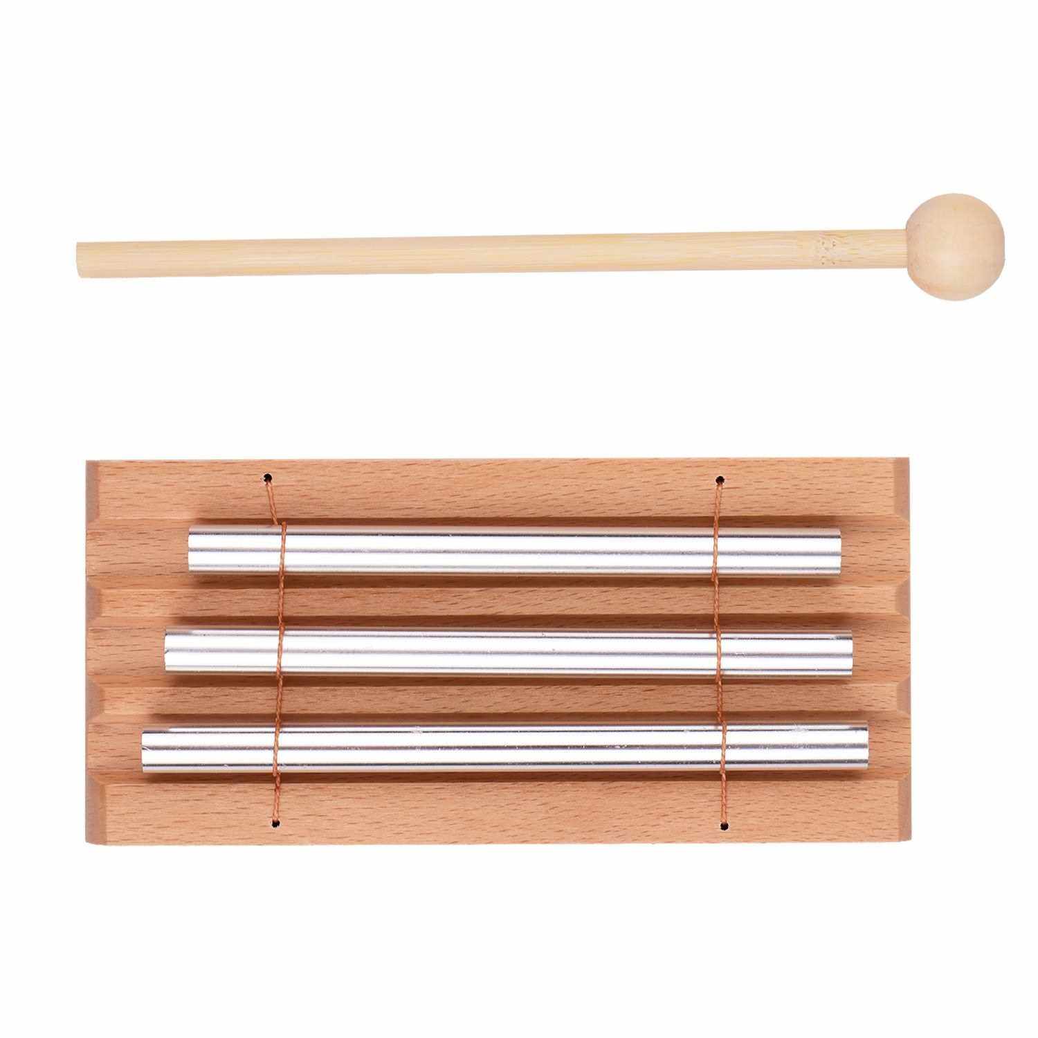 2-Tone Wooden Chimes With Mallet Percussion Instrument For Prayer Yoga