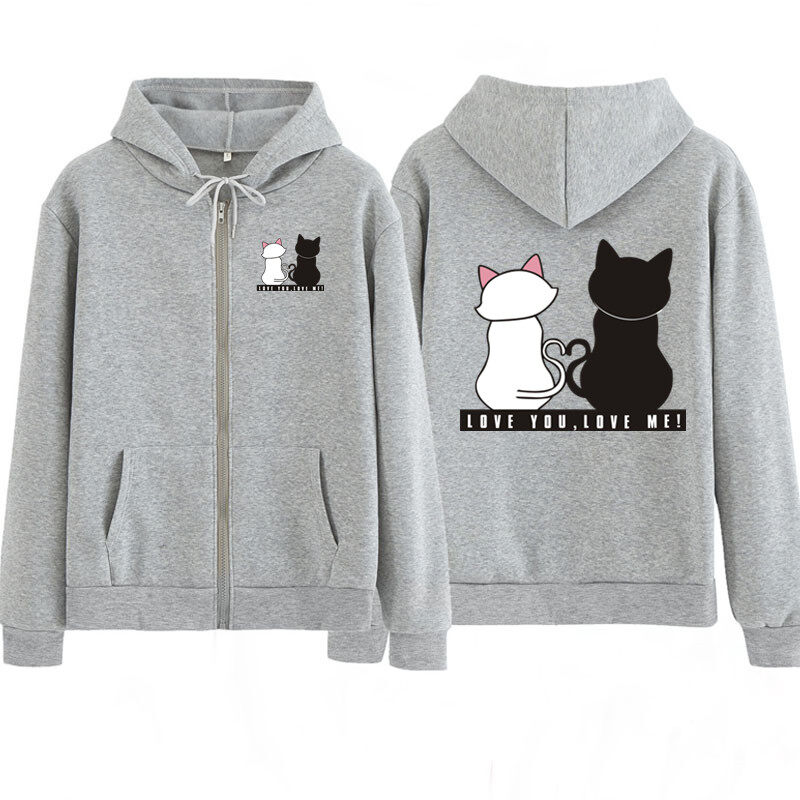 cat hoodie with zipper