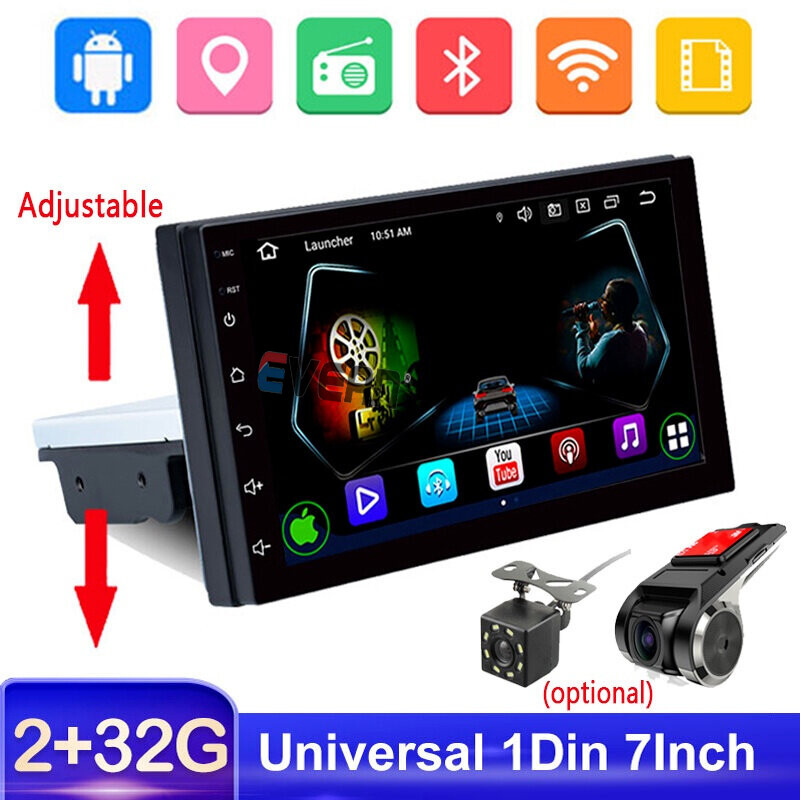 Universal 1DIN 7 Inch 2G+32G Android 15 Car Radio Stereo Player Bluetooth WIFI GPS Navigation Multimedia MP5 Player For Volkswagen Nissan Hyundai Kia Toyota Ford - Jenama OEM Harga 374 Ringgit*Penghantaran Percuma