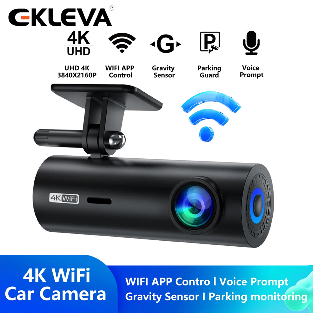  Ekleva UHD 4K 3840*2160P Camera Hành Trình Xe Hơi Máy ghi hình DVR phía trước cho wifi xe ô tô 24h giám sát đỗ xe ứng dụng điều khiển 