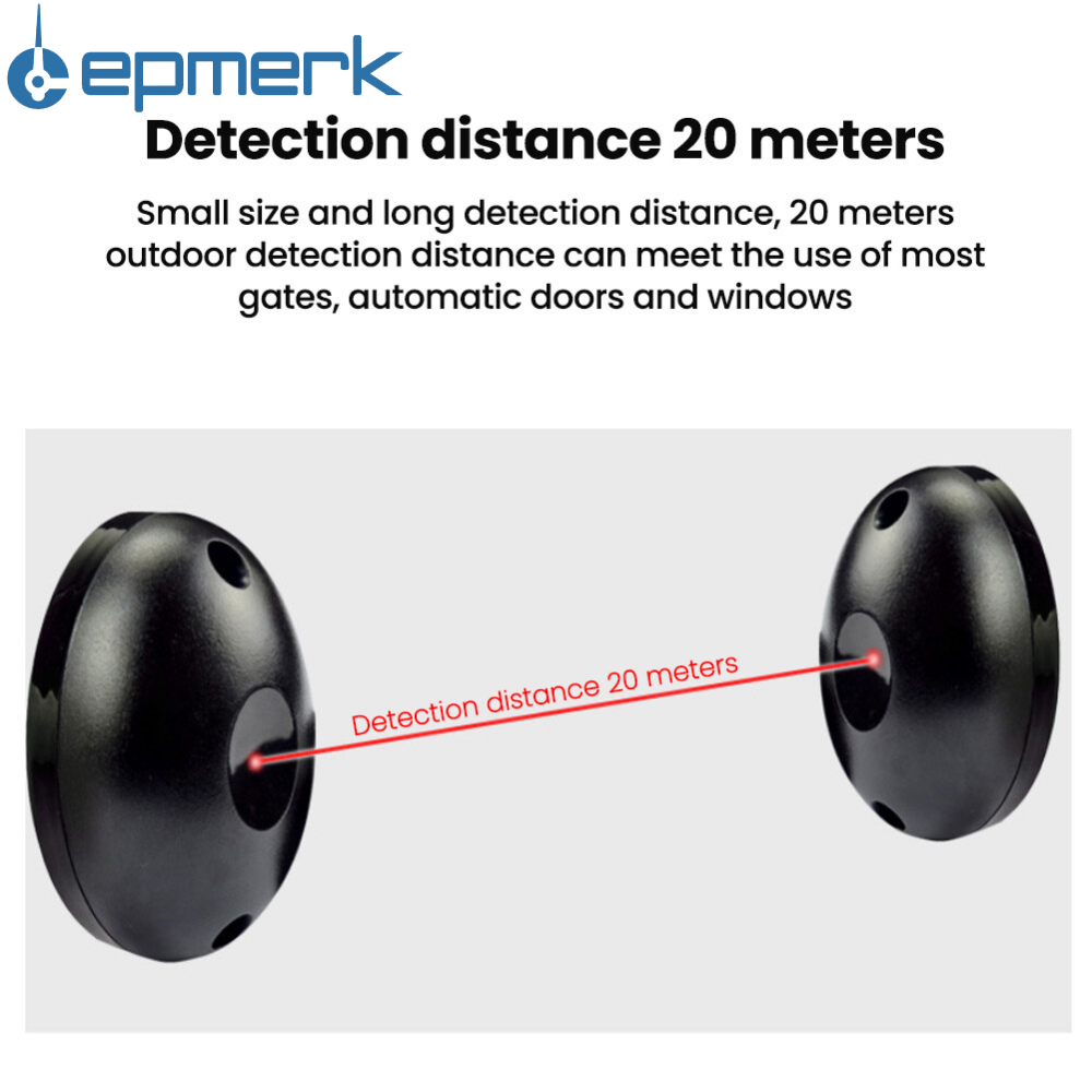 Lepmerk ABO-20 Chuông Báo Động Chùm Tia Hồng Ngoại IP55 20 Mét Máy Dò Hồng Ngoại An Toàn Cho Cửa Trượt Cửa Ga Ra Tự Động, Cảm Biến Chống Trộm Cửa Sổ Cửa Ra Vào Nhà