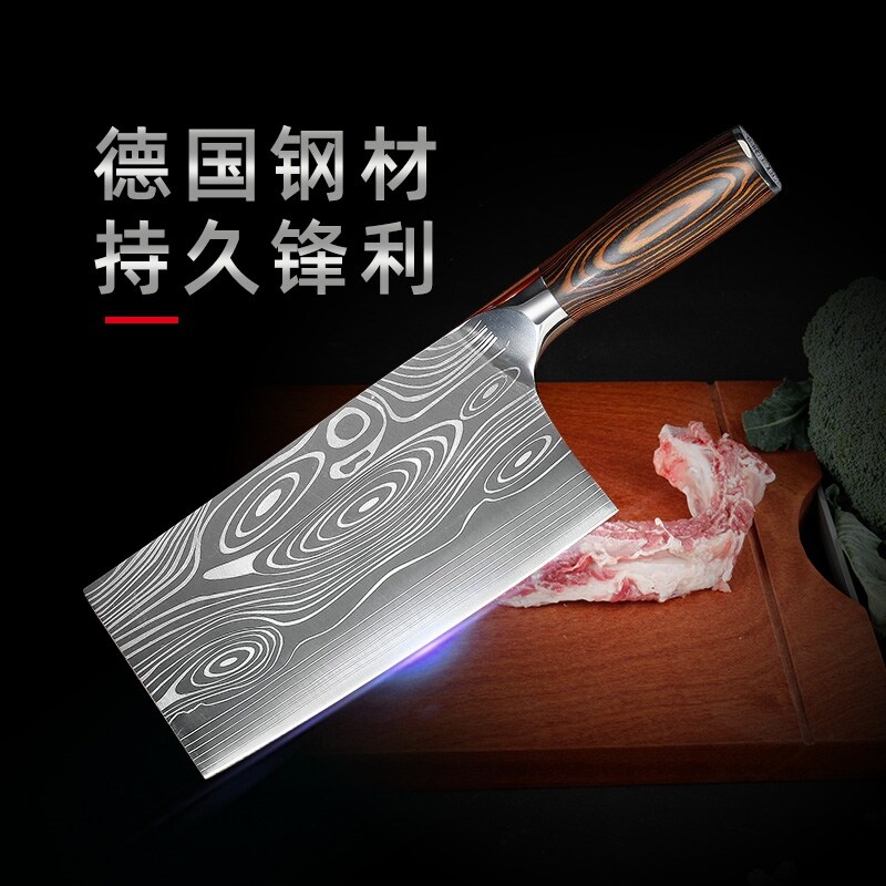 Gambar Damascus German lines cut knife chopper household kitchen knives cutting and cutter knife osteotome slicing knife