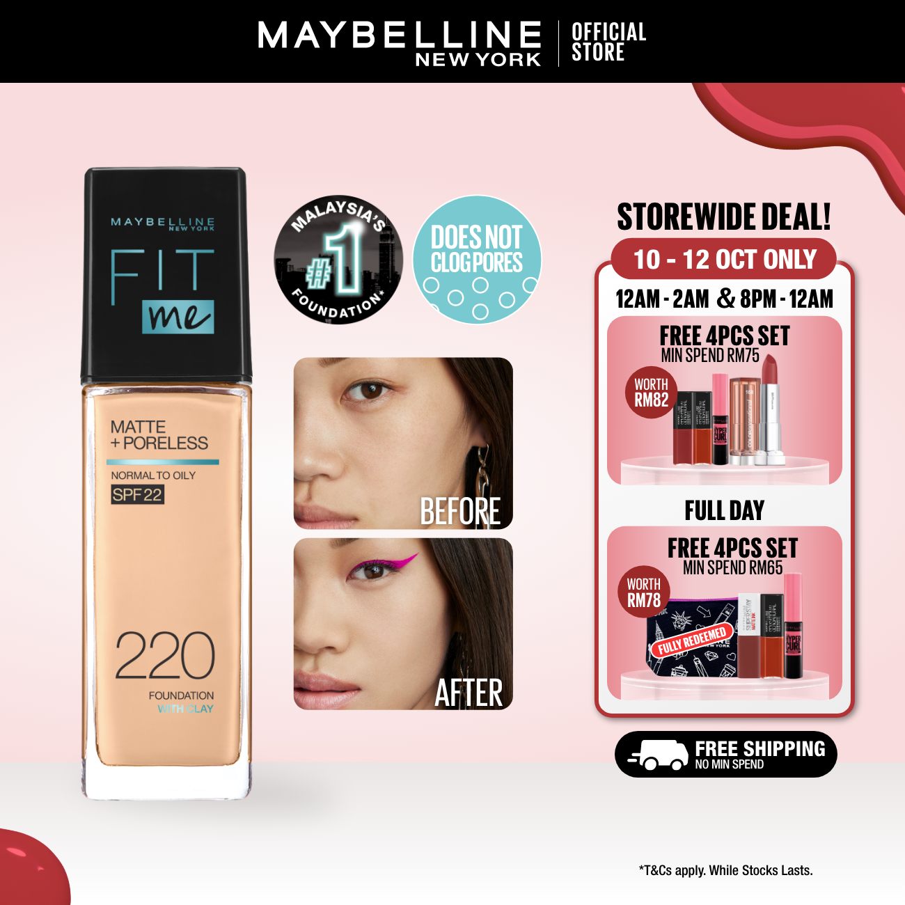 Gambar Maybelline Fit Me Matte + Poreless Liquid Foundation SPF 22 30ml (suitable for oily   sensitive skin, non comedogenic foundation)